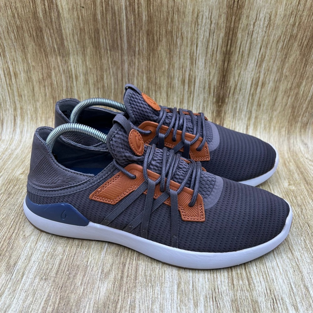 Olukai Mio Li Men's Size 10.5 Gray Brown Charcoal Mesh Athletic Sneakers